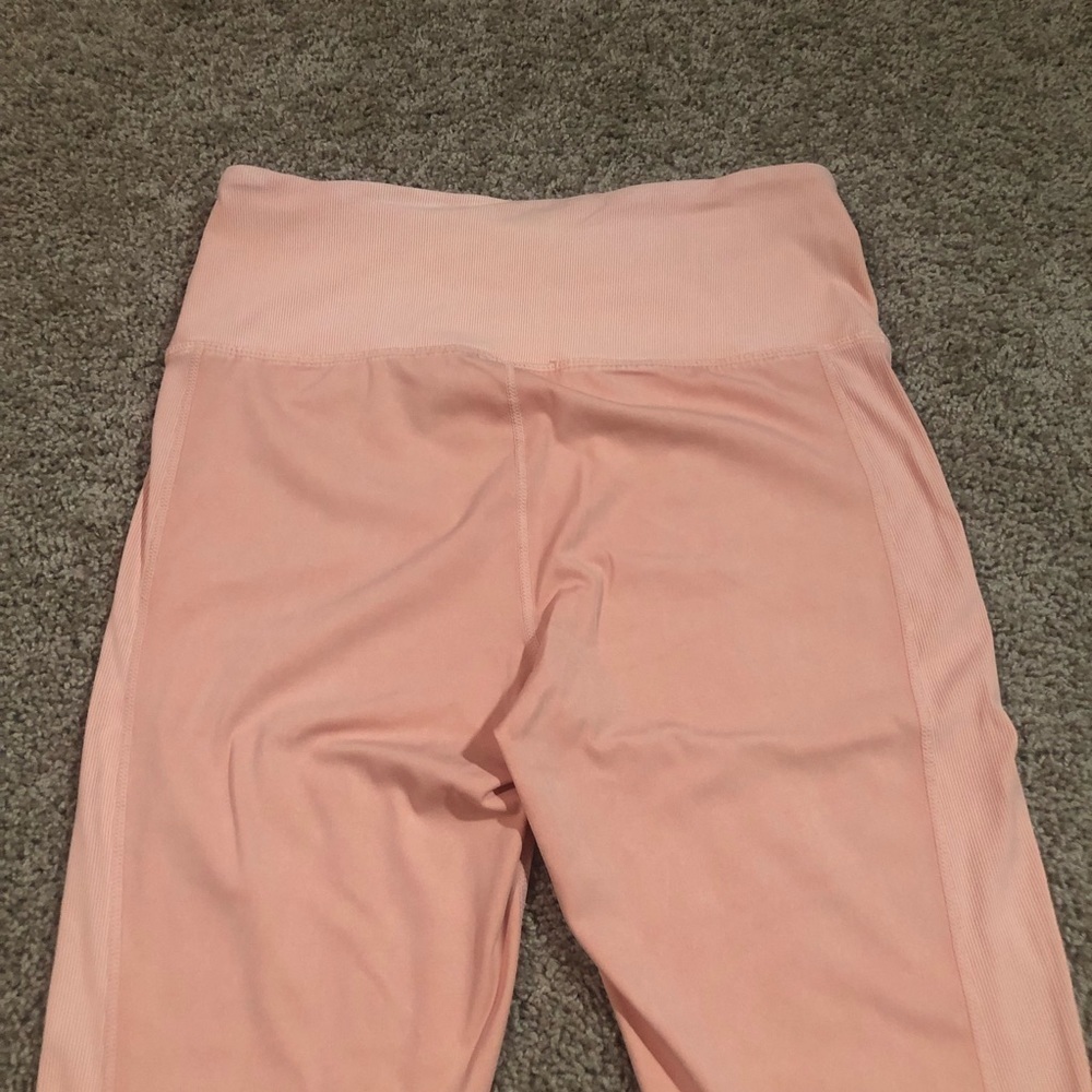 90 DEGREE BY REFLEX Stone Wash High Rise Leggings Putty Pink Wash Size Large - Picture 4 of 12